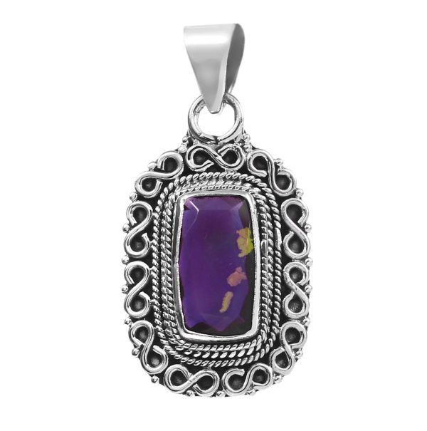 Lavender Fire Opal 1" 925 Silver Pendant (REXT49-256)