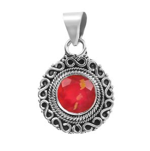 Pink Fire Opal 1" 925 Silver Pendant (REXT49-253)