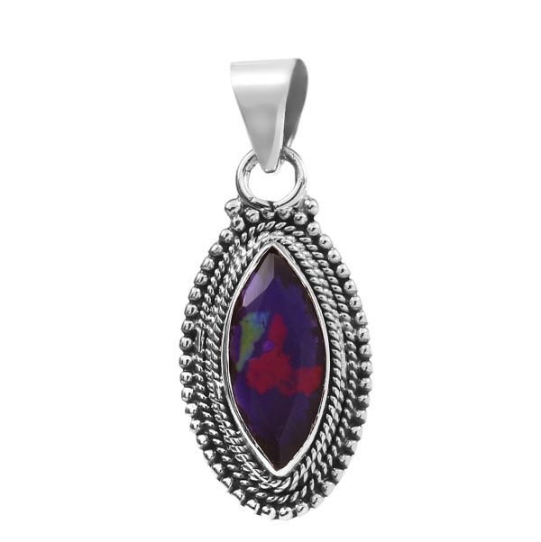 Lavender Fire Opal 1" 925 Silver Pendant (REXT49-245)