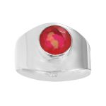 Pink Fire Opal Ring 925 Sterling Silver (REXT49-189)