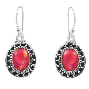 Pink Fire Opal 0.25" 925 Silver Earrings (REXT49-265)