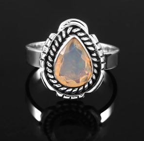 Ethiopian Opal Southwest Style 925 Sterling Silver Ring (REXT64-5)