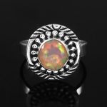 Ethiopian Opal Southwest Style 925 Sterling Silver Ring (REXT64-7)