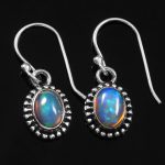 Ethiopian Opal Vintage Style 1" 925 Silver Earrings (REXT72-38)