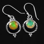 Ethiopian Opal Southwest Style 1.25" 925 Silver Earrings (REXT72-33)