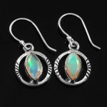 Ethiopian Opal Southwest Style 1.30" 925 Silver Earrings (REXT72-31)