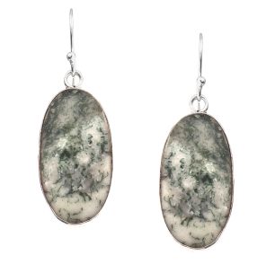 Tree Agate 1.75" 925 Silver Earring (REXT47-67)