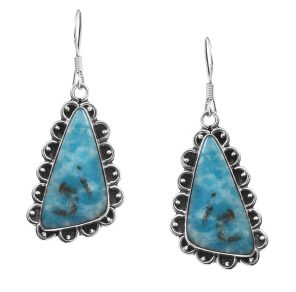 Smithsonite Nepali Style 1.75" 925 Silver Earring (REXT47-86)