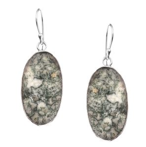 Tree Agate 1.75" 925 Silver Earring (REXT47-70)