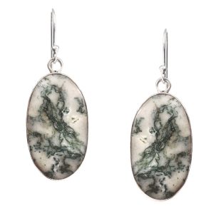 Tree Agate 1.75" 925 Silver Earring (REXT47-72)