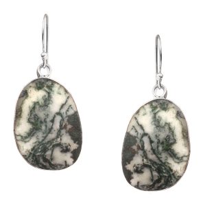 Tree Agate 1.75" 925 Silver Earring (REXT47-74)