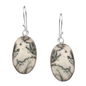 Tree Agate 1.6" 925 Silver Earring (REXT47-76)