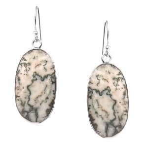 Tree Agate 1.75" 925 Silver Earring (REXT47-78)