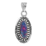 Australian Opal Southwest Style 1.25" 925 Silver Pendant (RS75-34)