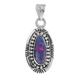 Australian Opal Southwest Style 1.25" 925 Silver Pendant (RS75-34)