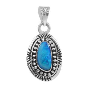 Australian Opal Southwest Style 1.25" 925 Silver Pendant (RS75-39)