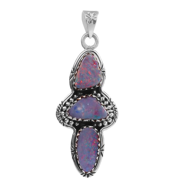 Australian Opal Southwest Style 2.00" 925 Silver Pendant (RS75-41)