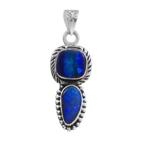 Australian Opal Southwest Style 1.40" 925 Silver Pendant (RS75-43)
