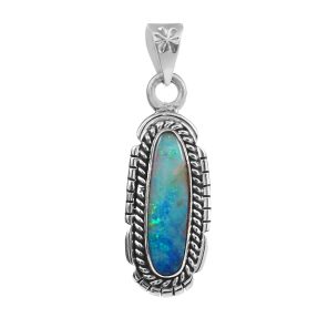 Australian Opal Southwest Style 1.40" 925 Silver Pendant (RS75-45)