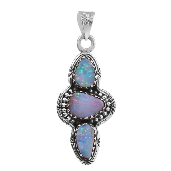 Australian Opal Southwest Style 1.90" 925 Silver Pendant (RS75-46)
