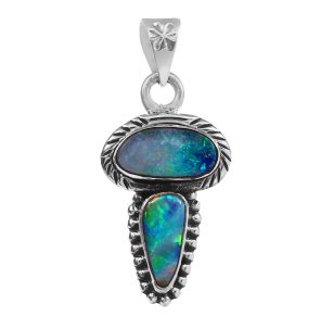 Australian Opal Southwest Style 1.40" 925 Silver Pendant (RS75-47)