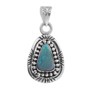 Australian Opal Southwest Style 1.15" 925 Silver Pendant (RS75-48)