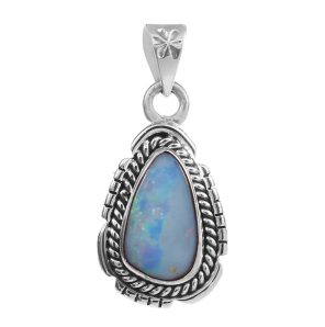 Australian Opal Southwest Style 1.25" 925 Silver Pendant (RS75-49)