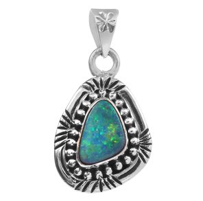 Australian Opal Southwest Style 1.15" 925 Silver Pendant (RS75-53)
