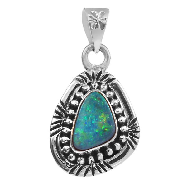Australian Opal Southwest Style 1.15" 925 Silver Pendant (RS75-53)