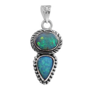 Australian Opal Southwest Style 1.40" 925 Silver Pendant (RS75-56)