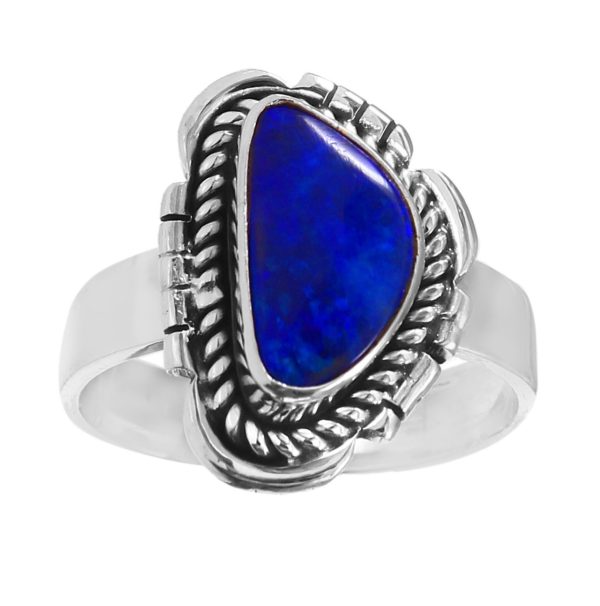 Australian Opal Southwest Style Size US 9 925 Silver Ring (RS75-59)