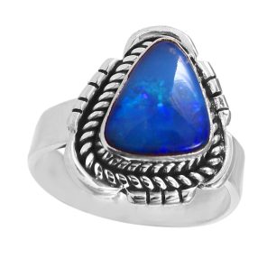 Australian Opal Southwest Style Size US 7 925 Silver Ring (RS75-62)