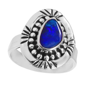 Australian Opal Southwest Style Size US 7 925 Silver Ring (RS75-73)