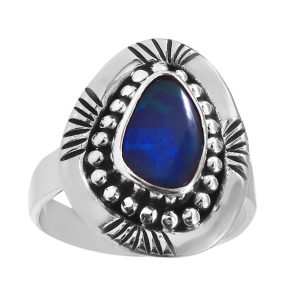 Australian Opal Southwest Style Size US 7 925 Silver Ring (RS75-76)