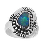 Australian Opal Southwest Style Size US 6 925 Silver Ring (RS75-79)