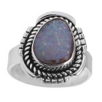 Australian Opal Southwest Style Size US 7 925 Silver Ring (RS75-80)
