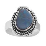 Australian Opal Southwest Style Size US 9 925 Silver Ring (RS75-81)