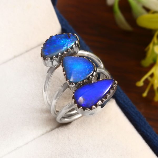 Australian Opal Size US 7 925 Silver Ring (RS75-88)