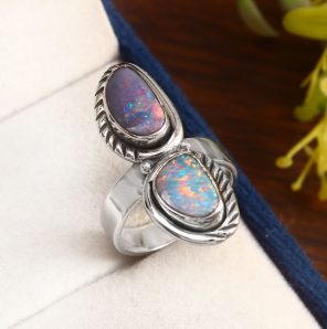 Australian Opal Size US 6 925 Silver Ring (RS75-94)