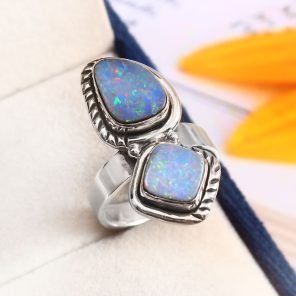 Australian Opal Size US 7 925 Silver Ring (RS75-104)