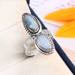 Australian Opal Size US 10 925 Silver Ring (RS75-109)