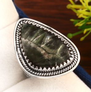 Serphanite Size US 7 925 Sterling Silver Ring (REXT33-34)
