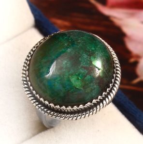 Green Moonstone Size US 9 925 Sterling Silver Ring (REXT33-28)