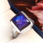 Blue Moonstone Size US 7 925 Sterling Silver Ring (REXT33-13)
