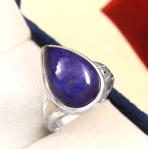 Blue Moonstone Size US 7 925 Sterling Silver Ring (REXT33-10)
