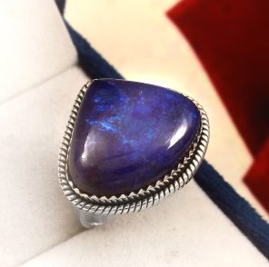 Blue Moonstone Size US 9 925 Sterling Silver Ring (REXT33-11)