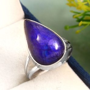 Blue Moonstone Size US 7 925 Sterling Silver Ring (REXT33-8)