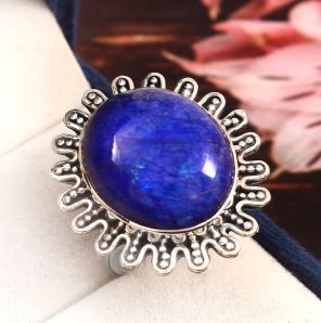 Blue Moonstone Size US 10 925 Sterling Silver Ring (REXT33-15)