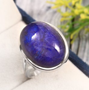Blue Moonstone Size US 9 925 Sterling Silver Ring (REXT33-6)