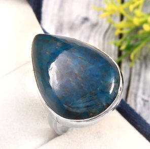 Apatite Size US 11 925 Sterling Silver Ring (REXT33-31)